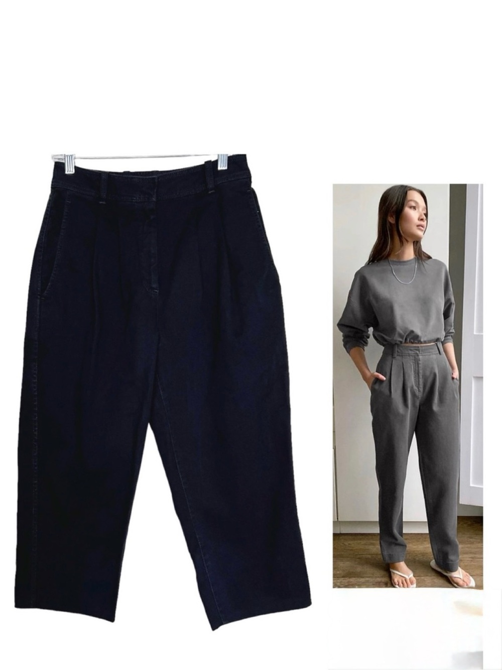 Aritzia Babaton High Waisted Cropped Pants Size 6 color Black